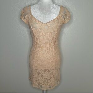 COPE By Urban Outfitters Womens Peach Lace Mini Dress Size M